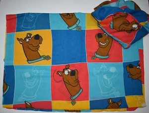 Scooby Doo Twin Bed Sheets Flat & Fitted 2-pc Set Vintage 1999 Hanna Barbara USA - Picture 1 of 2