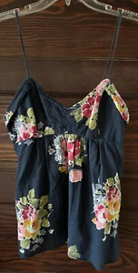 American Eagle Women’s Blue Pink Floral Cami Camisole Top Shirt Size M  Cropped - Picture 1 of 7