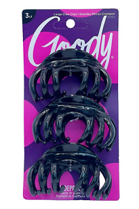 Goody Large Claw Clips 3 Pack - Black Slide Proof - 2020 *BRAND NEW*