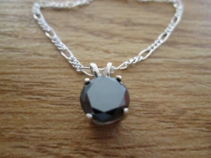2.90ct 100% REAL EARTH MINED NATURAL BLACK DIAMOND NECKLACE, CERTIFICATE,PENDANT - Picture 1 of 8