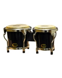 Mano Percussion 4-5″ Inch MP560 BLACK Mini Bongo Drums Pair Natural Skin Bongos - Picture 1 of 1