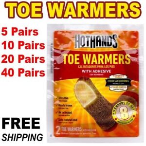 HotHands Toe Warmers with Adhesive Safe Natural Odorless Heat 