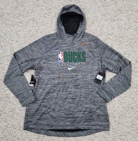 NIKE Milwaukee Bucks Warm Up Hoodie NBA player Issue AV1362-032 Men Size XXL-T Cover