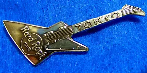 TOKYO JAPAN STERLING SILVER STAMPED EXPLORER GUITAR Hard Rock Cafe PIN - Picture 1 of 1