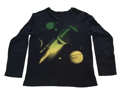 Crazy 8 Boys long-sleeved T-Shirt Size 10-12  Football Planets We Have Lift Off  - Image 1 of 4