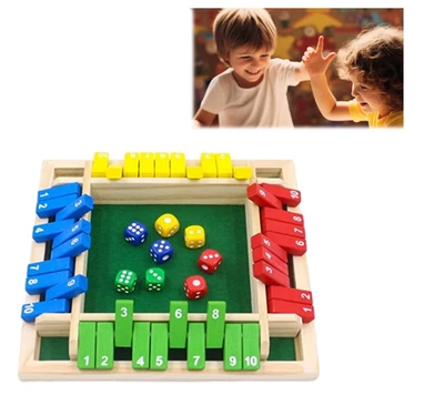 Emboadlie Game, Funny Family Games-Shut The Box Wooden Dice Board Game - Image 1 of 4