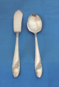 Community Oneida Silverplate 1946 Queen Bess II Master Butter Knife Sugar Spoon - Picture 1 of 15