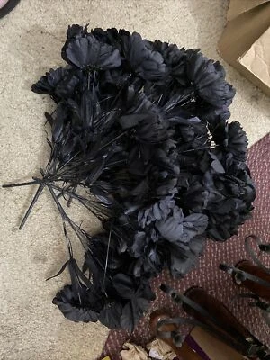 1 docena de flores falsas ramo/mesa de boda/centro de mesa 5 flores cada tallo negro Foto 1 de 4