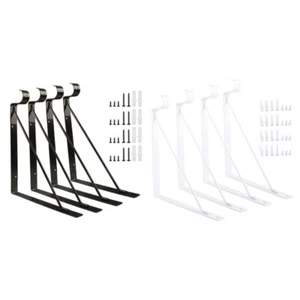 4pcs Closet Rod Holder Set Wall Mounted Shelf Bracket Closet Rod Bracket Iron - Picture 1 of 10
