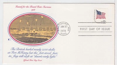 TurtlesTradingPost- American Flag  1978 #1598 - FDC- Fleetwood Cachet - Image 1 of 2