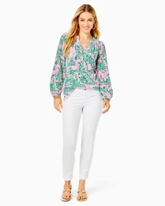 Lilly Pulitzer Women's Kelly 29" Kelly Textured Ankle Length Skinny Pants $138