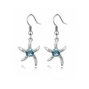 Pendientes de plata de estrella de mar para damas Charles William regalo Reino Unido - Imagen 1 de 2