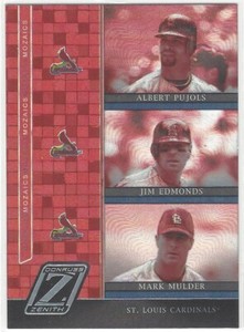 Albert Pujols Jim Edmonds Mark Mulder 2005 Zenith Mozaics Card# M-2