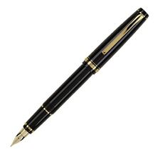 Pilot Falcon Fountain Pen, Black w/ Gold Accents, Soft Nib, Hard Plastic