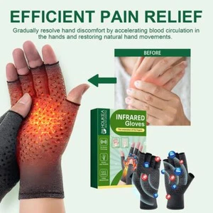Compression Gloves Carpal Tunnel Arthritis Joint Pain Relief Hand Support -|NeW - Picture 1 of 11
