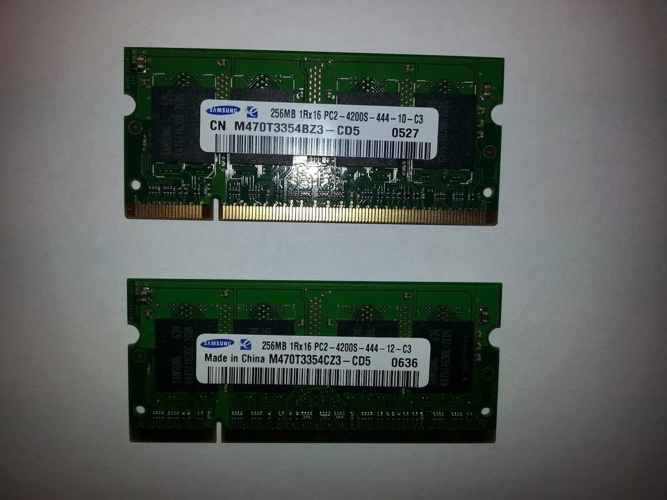 Samsung 512MB(256MBx2)M470T3354CZ3-CD5/M470T3354BZ3-CD5 200-p DDR2 SDRAM SO-DIMM - Image 1 of 1