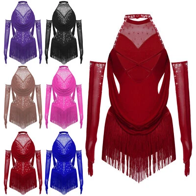 Kids Girls Outfit Modern Dancewear Ballet Leotard Glittery Team Competition - Image 1 of 3