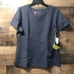 Urbane Ultimate Leah Notched Neck Empire Waist Scrub Top 9062 Size Large Gray - Picture 1 of 5