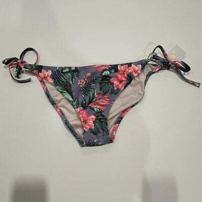 Parte inferior de bikini descarada con corbata lateral tropical Shade & Shore para mujer - floral púrpura, XL Foto 1 de 2