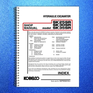 KOBELCO SK25SR SK30SR SK35SR Mini Excavator Workshop Manual - WIRE BOUND, COVERS - Bild 1 von 13