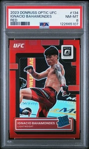 2023 PANINI DONRUSS OPTIC UFC RED #134 IGNACIO BAHAMONDES RC 32/199 PSA 8 - Picture 1 of 2