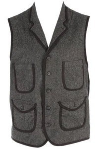 WOOLRICH WOOLEN MILLS GREY MEN'S WOOL WAIST COAT LARGE - Picture 1 of 4
