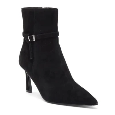 Botas de tornozelo femininas Steve Madden camurça preta biqueira pontiaguda salto agulha 11M NOVAS - Imagem 1 de 4