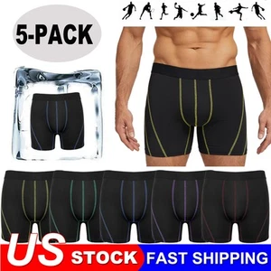 Paquete de 4-10 calzoncillos boxer transpirables de pierna larga para hombre calzoncillos suaves cómodos - Imagen 1 de 25