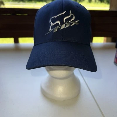 Gorra Fox Racing ajustada azul deportivo elástico mezcla de algodón Foto 1 de 4