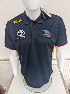 Adelaide Crows Size M Medium Polo Shirt Training BLK New With Tags BNWT AFL - Picture 1 of 11