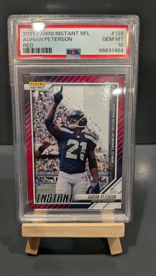 2021 Panini Donruss Adrian Peterson Instant Red /99 PSA 10 - Image 1 of 2