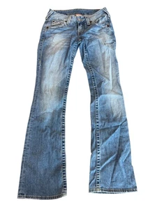 Pantalones de mezclilla True Religion para mujer 28 azules acampanados hechos en EE. UU. - Imagen 1 de 5