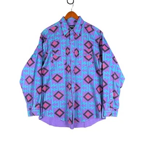 Wrangler Western Preshrunk X-Long Tails Southwestern Brushpopper Aztec Mens EUC - Picture 1 of 8