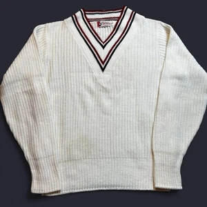 Vintage 60s/70s Sportswear by Revere Vneck Preppy Academia Sweater fits Medium - Bild 1 von 4