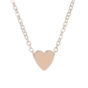 NUOVA collana girocollo minimalista oro 18" 3D cuore ciondolo delicato - Foto 1 di 1