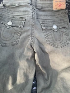 True Religion Rocco Relaxed Skinny Kids Size 8 Jeans Green - Picture 1 of 4