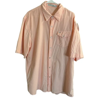 Criquet Men Corduroy Button Up Shirt  XXL Pink Preppy Cotton Western Rockabilly - Image 1 of 4