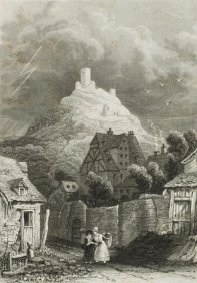 J. SHURY (19.Jhd), Ems, Nassau, Sst. Romantik Architektur 1800-1849 Druckgraphik - Bild 1 von 4