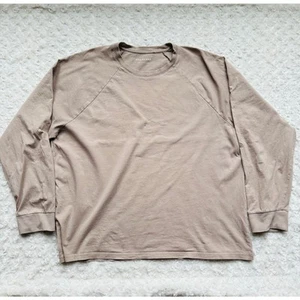 Everlane Taupe Earth Brown Crewneck Long Sleeve Cotton Durable Mens Tee Shirt XL - Picture 1 of 6