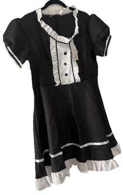 FRENCH MAID Costume Dress Only Size XXL Black & White With Head Dress - Image 1 of 3