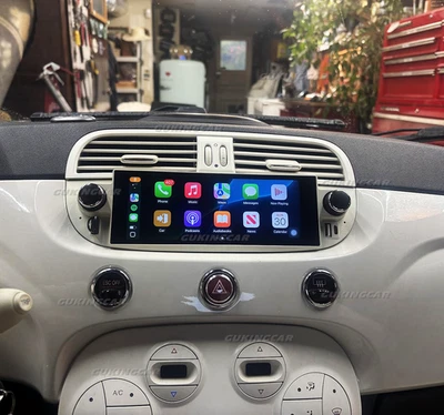 For Fiat 500 2007-2015 Android14 Carplay Car Radio GPS WIFI RDS BT NAVI +Camera  - Image 1 of 4