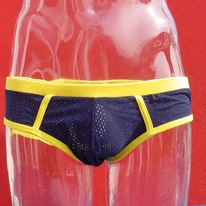 Slip Calzoncillos Panty ES Collection 221 Azul Con Amarillo M L - Imagen 1 de 5