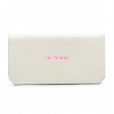 Cartera Larga Balenciaga Everyday 594289 Cuero Blanca Foto 1 de 4