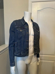 Levi Strauss Jeansjacke Damen XL blau Denim Trucker Biker Taschen guter Zustand - Bild 1 von 17