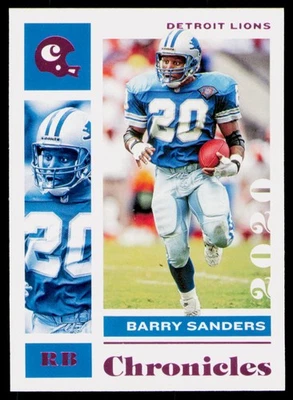 2020 Panini Chronicles #33 Barry Sanders Pink Detroit Lions Card - Image 1 of 2