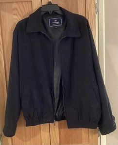 Newport Harbor Black Polyester Bomber Style Zip Up Jacket Large - Picture 1 of 6