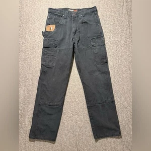 Pantalones de mezclilla de carpintero cargo doble rodilla Wrangler Riggs de colección para hombre 34x34 negros - Imagen 1 de 12