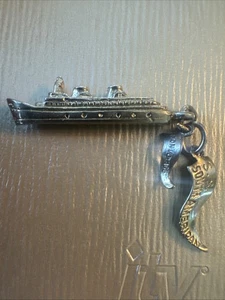 Sterling Boat Charm S.S South American Bracelet Charm 625 - Picture 1 of 3