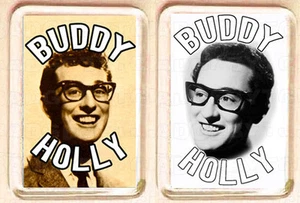 BUDDY HOLLY Paar KLEINE KÜHLSCHRANKMAGNETE - KLASSISCH COOL! - Bild 1 von 1