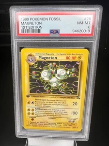 Pokemon Magneton #26 26/62 PSA 8 NM-MT 1ST EDITION Non-Holo Card 1999 Fossil - Picture 1 of 5